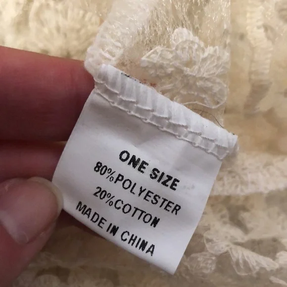 Love Letter Sheer Lace Ivory White Layering Top Blouse Size Small - Picture 9 of 9